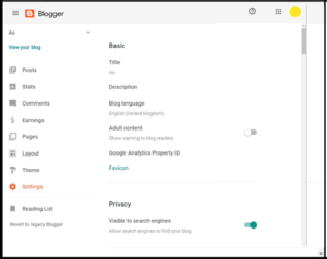 Blogger Settings
